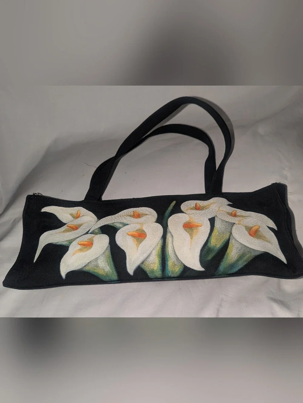 Vintage Calocho Hand-Painted Calla Lily Limited Edition Canvas Tote Bag 7/50